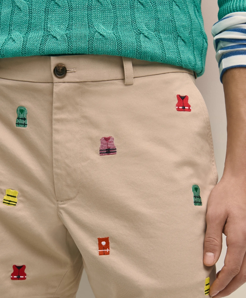 7" Cotton Embroidered Life Vest Shorts, image 2