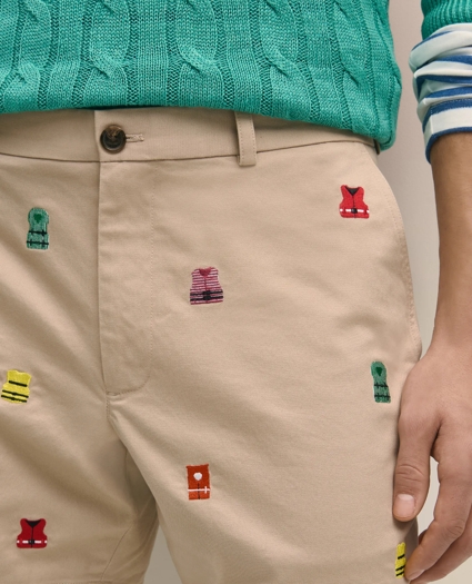 7" Cotton Embroidered Life Vest Shorts, image 2