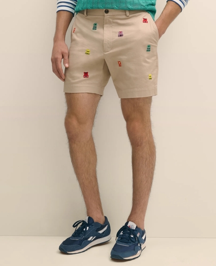 7" Cotton Embroidered Life Vest Shorts, image 3