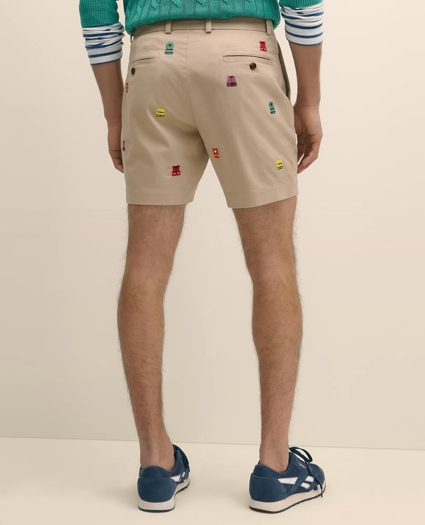 7" Cotton Embroidered Life Vest Shorts, image 4