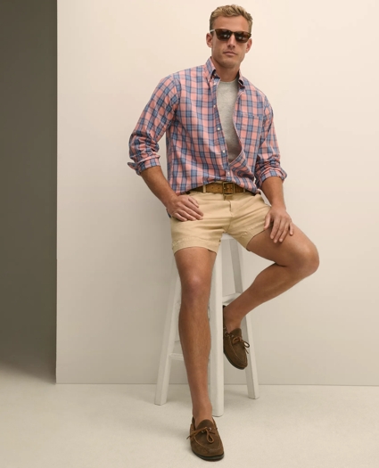7" Linen Cotton Shorts, image 1