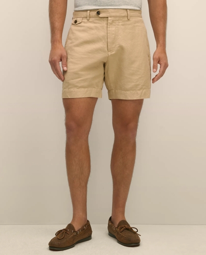 7" Linen Cotton Shorts, image 2