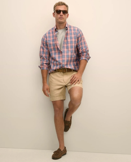 7" Linen Cotton Shorts, image 4
