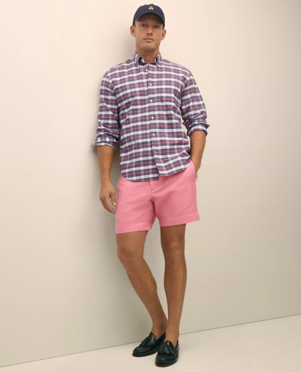 7" Linen Cotton Shorts, image 1