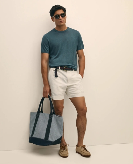 7" Linen Cotton Shorts, image 1