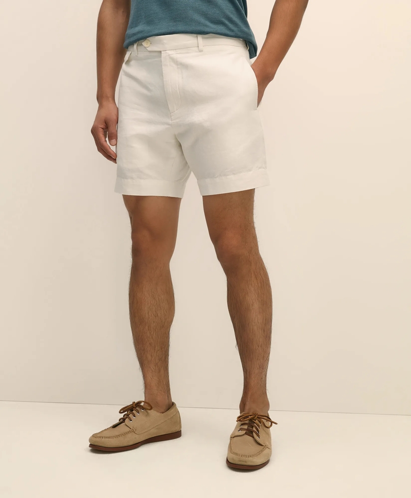 7" Linen Cotton Shorts, image 2