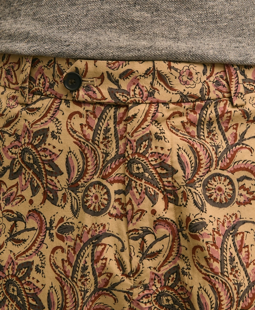 7" Cotton Paisley Print Shorts, image 3