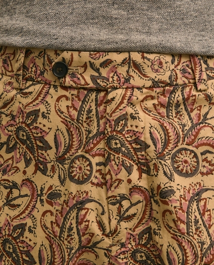 7" Cotton Paisley Print Shorts, image 3