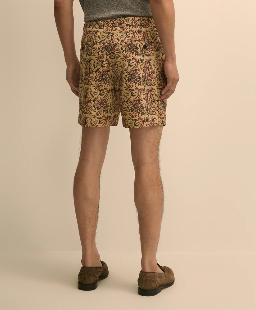 7" Cotton Paisley Print Shorts, image 4