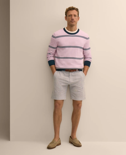 9" Washed Cotton Seersucker Shorts, image 1