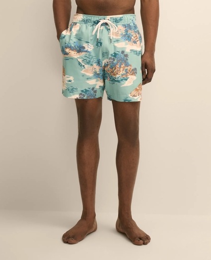 5" Montauk Island-Print Swim Trunks, image 2