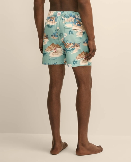 5" Montauk Island-Print Swim Trunks, image 3