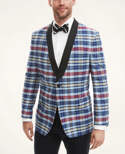Regent Regular-Fit Shawl Collar Madras Tuxedo Jacket, image 1