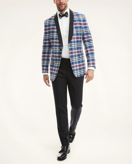 Regent Regular-Fit Shawl Collar Madras Tuxedo Jacket, image 3