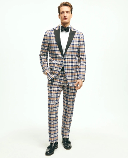 Regent Fit Cotton Madras Tuxedo Dinner Jacket, image 2