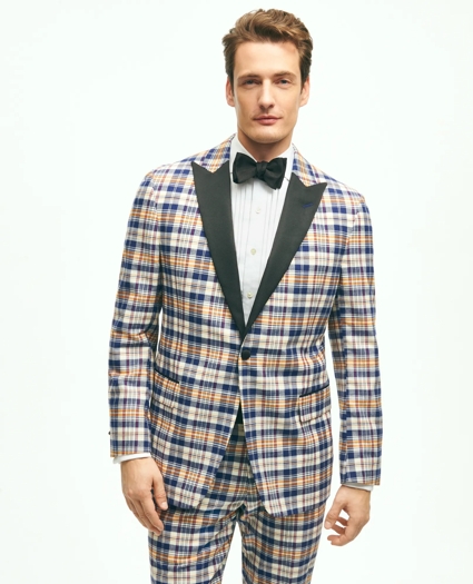 Regent Fit Cotton Madras Tuxedo Dinner Jacket, image 1