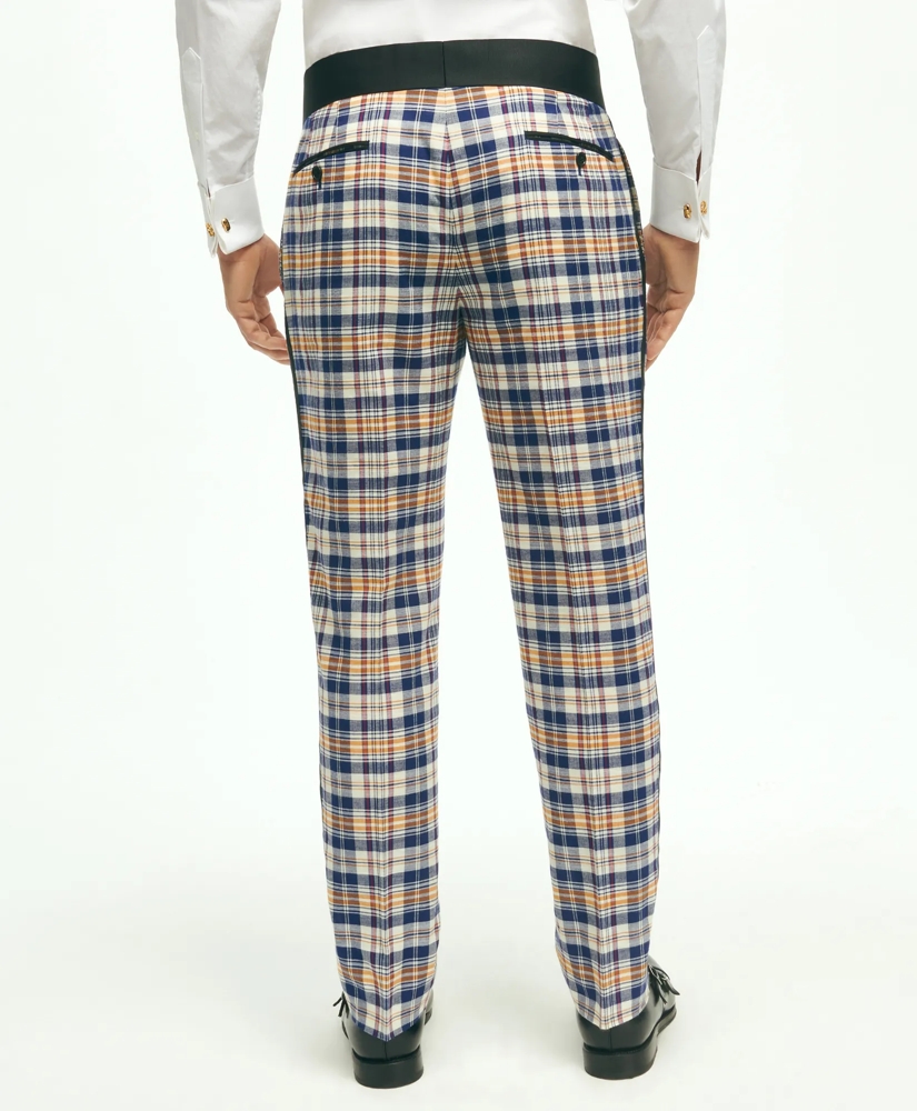 Regent Fit Cotton Madras Tuxedo Pants, image 3