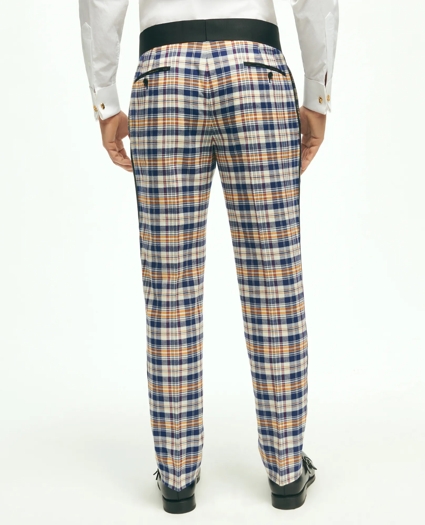Regent Fit Cotton Madras Tuxedo Pants, image 3