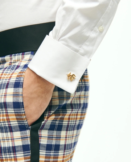 Regent Fit Cotton Madras Tuxedo Pants, image 5