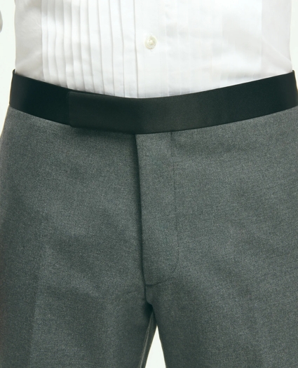 Classic Fit Wool Hopsack Tuxedo Pants