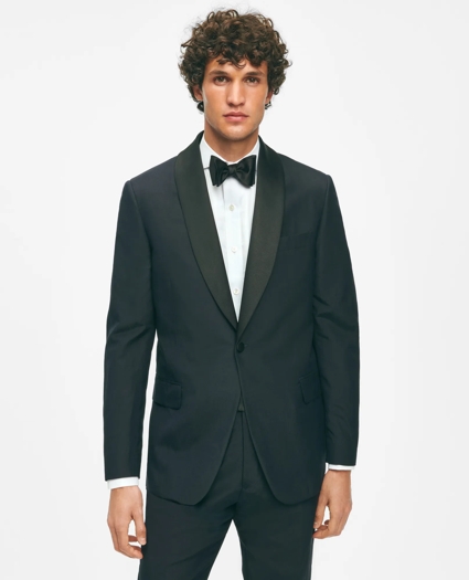 Black Fleece Shawl Collar Tuxedo in Silk-Linen, image 1