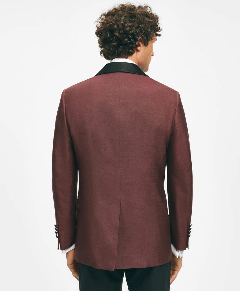 Black Fleece Satin Shawl Collar Dinner Jacket in Silk Hopsack, image 3