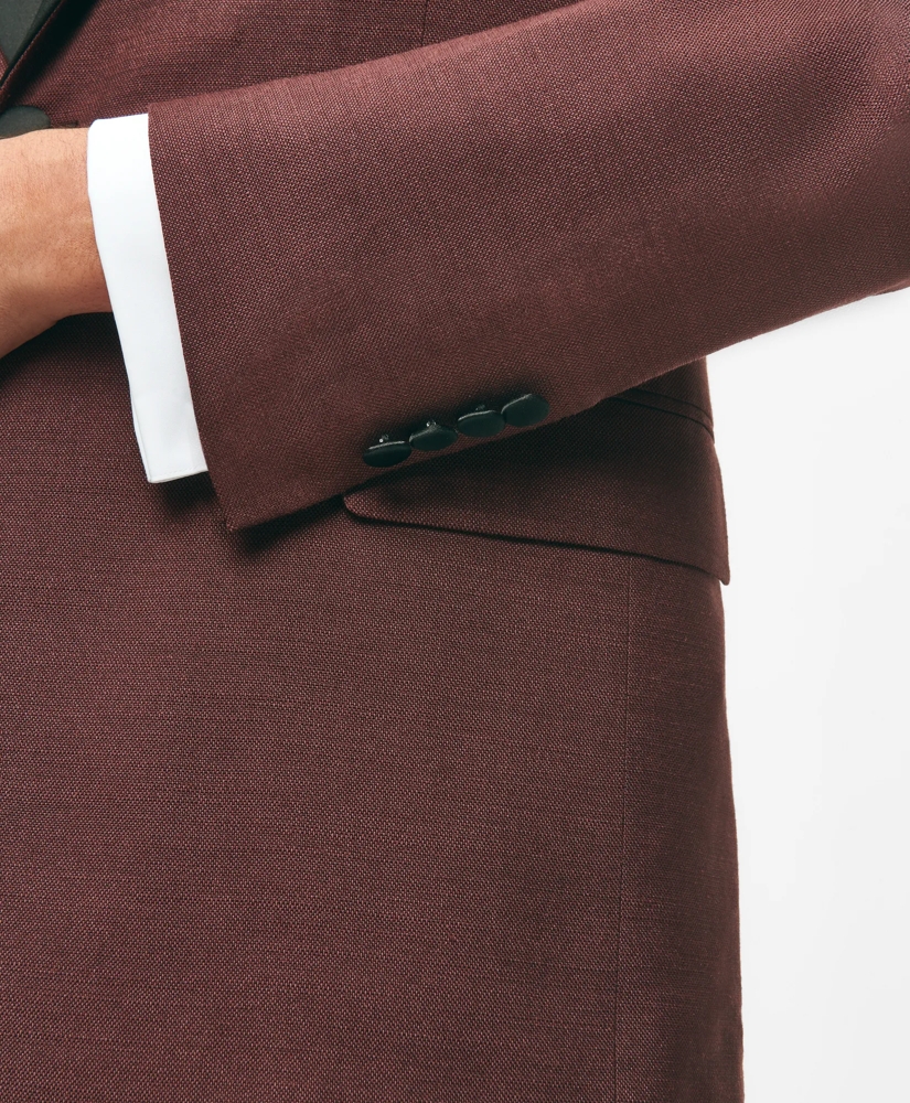 Black Fleece Satin Shawl Collar Dinner Jacket in Silk Hopsack, image 5