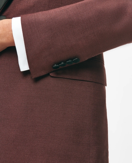 Black Fleece Satin Shawl Collar Dinner Jacket in Silk Hopsack, image 5