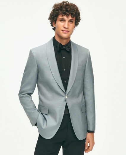 Black Fleece Shawl Collar Dinner Jacket in Silk Hopsack, image 1