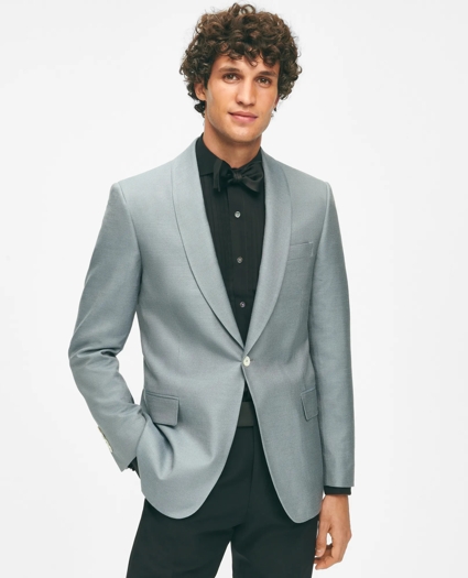 Black Fleece Shawl Collar Dinner Jacket in Silk Hopsack, image 1