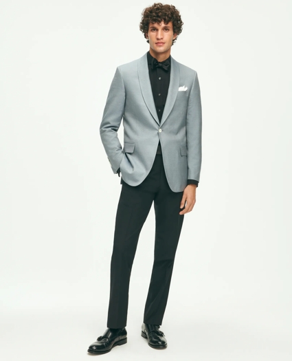 Black Fleece Shawl Collar Dinner Jacket in Silk Hopsack, image 2