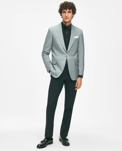 Black Fleece Shawl Collar Dinner Jacket in Silk Hopsack, image 2