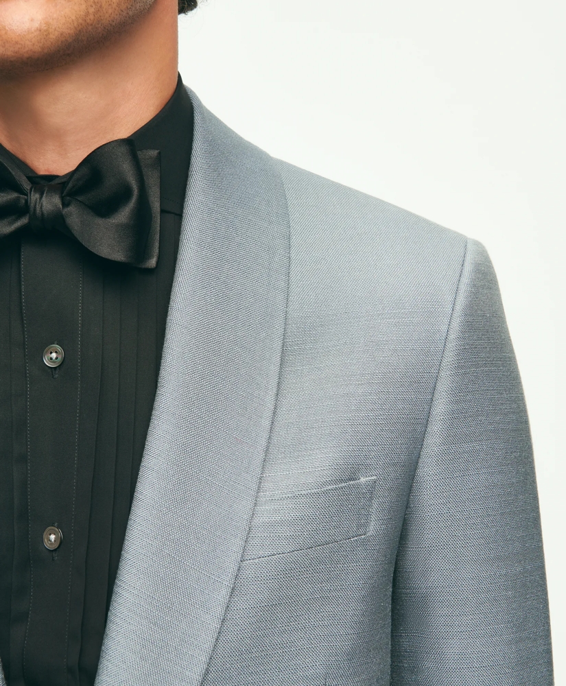 Black Fleece Shawl Collar Dinner Jacket in Silk Hopsack, image 3