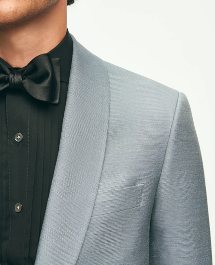Black Fleece Shawl Collar Dinner Jacket in Silk Hopsack, image 3