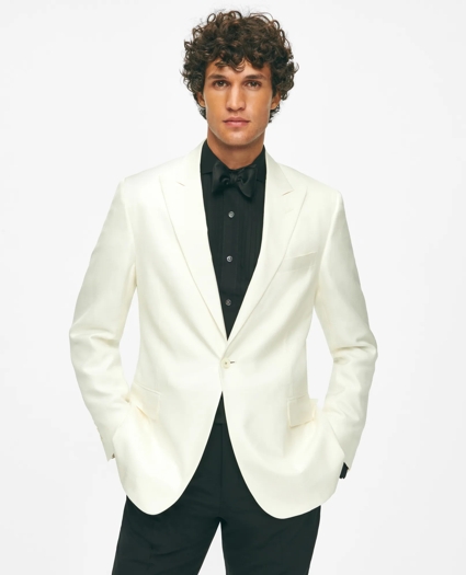 Black Fleece Peak Lapel Dinner Jacket in Silk Dupioni, image 1