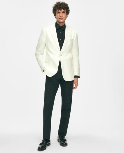 Black Fleece Peak Lapel Dinner Jacket in Silk Dupioni, image 2
