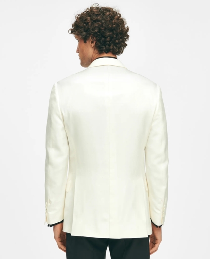Black Fleece Peak Lapel Dinner Jacket in Silk Dupioni, image 3
