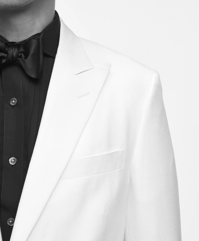 Black Fleece Peak Lapel Dinner Jacket in Silk Dupioni, image 4