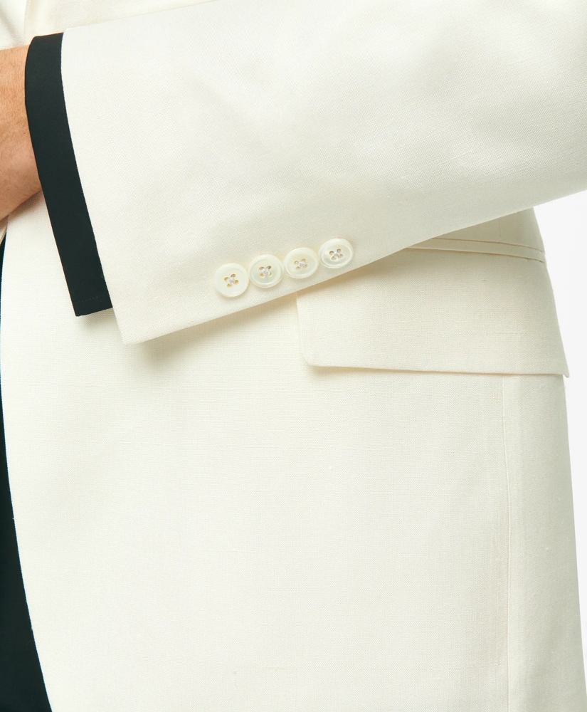 Black Fleece Peak Lapel Dinner Jacket in Silk Dupioni, image 5