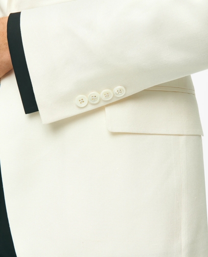 Black Fleece Peak Lapel Dinner Jacket in Silk Dupioni, image 5