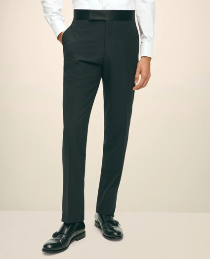 Black Fleece Tuxedo Pants in Wool-Silk, image 1