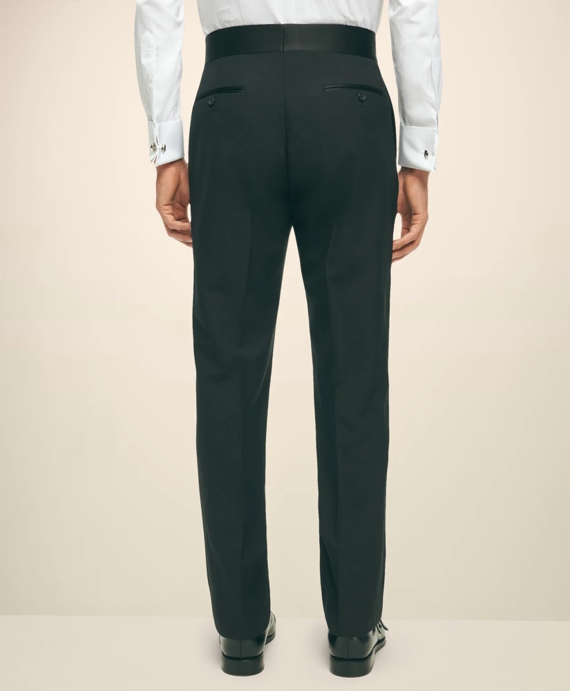 Black Fleece Tuxedo Pants in Wool-Silk, image 3