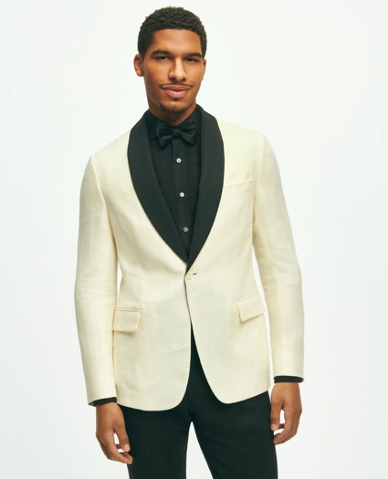 Classic Fit 1818 Herringbone Dinner Jacket In Linen-Wool Blend, image 1