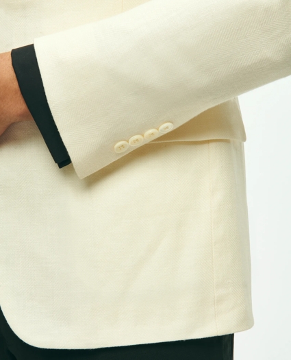 Classic Fit 1818 Herringbone Dinner Jacket In Linen-Wool Blend, image 5