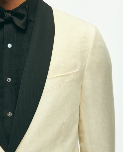 Classic Fit 1818 Herringbone Dinner Jacket In Linen-Wool Blend, image 7