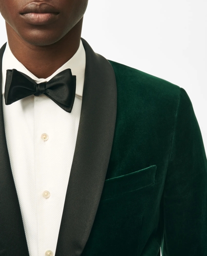 Classic Fit Dinner Jacket in Green Velvet, image 2