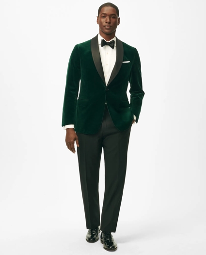Classic Fit Dinner Jacket in Green Velvet, image 3