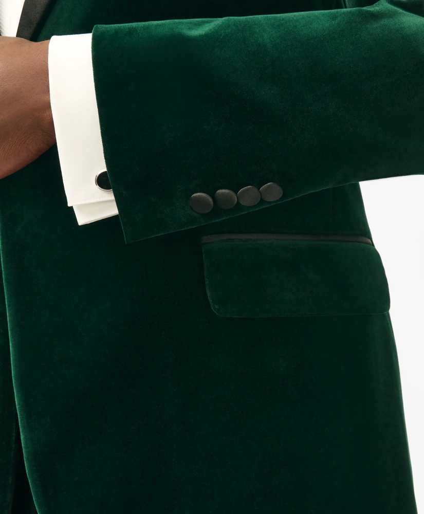 Classic Fit Dinner Jacket in Green Velvet, image 5