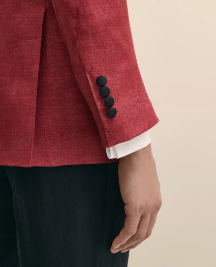 Classic Fit Linen Herringbone Dinner Jacket, image 3