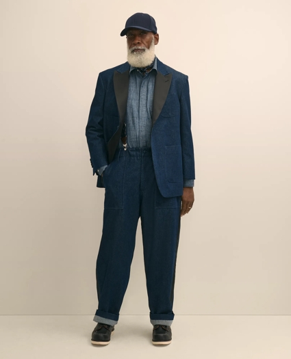 Brooks Brothers X Engineered Garments Cotton Denim Oversized Dinner Jacket, image 1